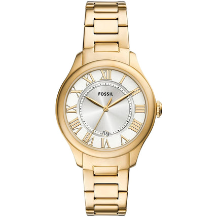 Fossil Women's Watch - Gilmore Quartz Silver Dial Yellow Gold Bracelet | ES5395 ,