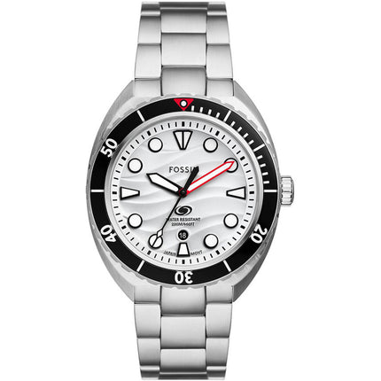 Fossil Men's Watch - Breaker White Dial Silver Stainless Steel Bracelet | FS6063 ,