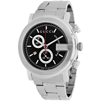 Gucci Men's Watch - 101 Series Quartz Black Dial Stainless Steel Bracelet | YA101309 ,