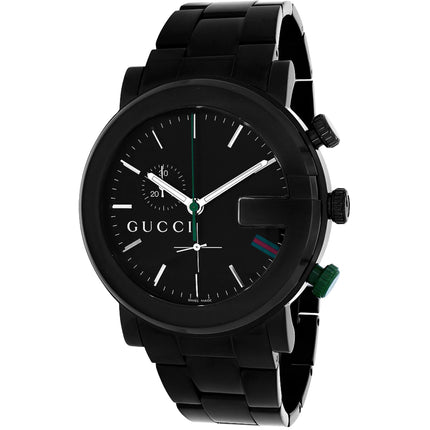 Gucci Men's Watch - 101 Series Quartz Chronograph Black Dial Steel Bracelet | YA101331 ,