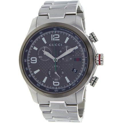 Gucci Men's Watch - G-Timeless Quartz Grey Dial Silver Steel Bracelet | YA126238 ,