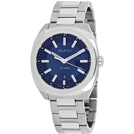Gucci Men's Watch - Classic Blue Dial Silver Stainless Steel Bracelet | YA142303 ,