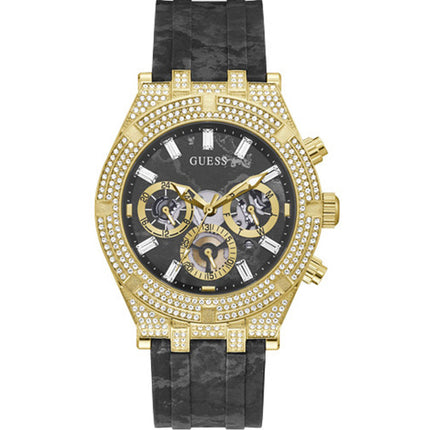 Guess Men's Watch - Classic Quartz Day-Date Display Black Rubber Strap | GW0418G2 ,