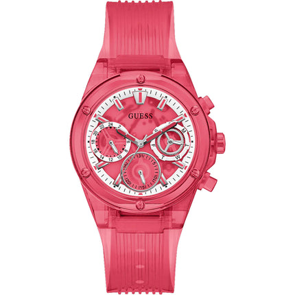 Guess Women's Watch - Quartz Red Dial Red Bio-Based Polyurethane Strap | GW0438L4 ,