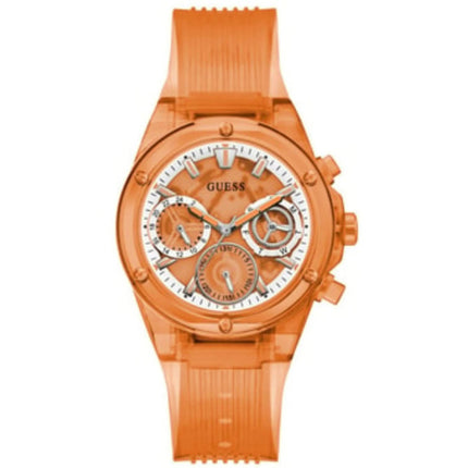 Guess Women's Watch - Quartz Orange Dial Bio-Based Polyurethane Strap | GW0438L5 ,