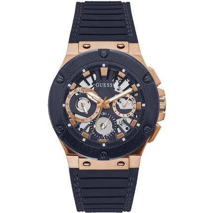 Guess Men's Watch - Circuit Quartz Rose Gold Case Silicone Rubber Strap | GW0487G4 ,