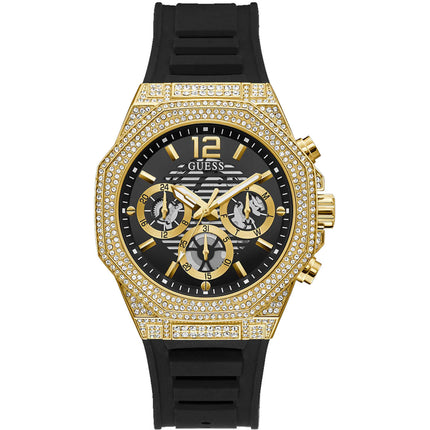 Guess Men's Watch - Momentum Quartz Black Dial Silicone Rubber Strap | GW0518G2 ,