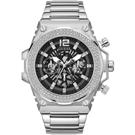 Guess Men's Watch - Classic Quartz Black Dial Stainless Steel Bracelet | GW0632G1 ,