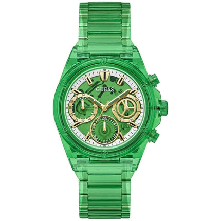 Guess Women's Watch - Classic Quartz Day-Date Green Dial Plastic Strap | GW0650L3 ,