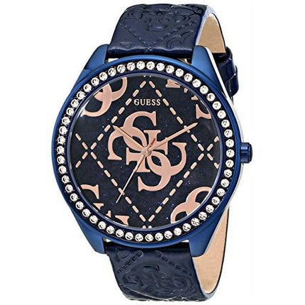 Guess Women's Watch - Iconic Blue Quartz Blue Dial Genuine Leather Strap | U0473L1 ,
