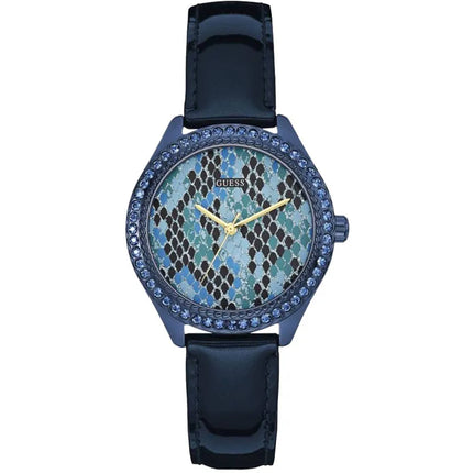 Guess Women's Watch - Mini Mystical Quartz Blue Case Genuine Leather Strap | W0626L3 ,
