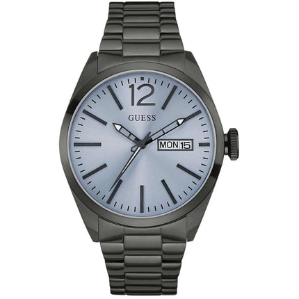 Guess Men's Watch - Vertigo Quartz Day-Date Blue Dial Grey Steel Bracelet | W0657G1 ,