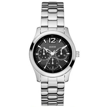 Guess Women's Watch - Veranda Black Dial Silver Stainless Steel Bracelet | W95101L1 ,