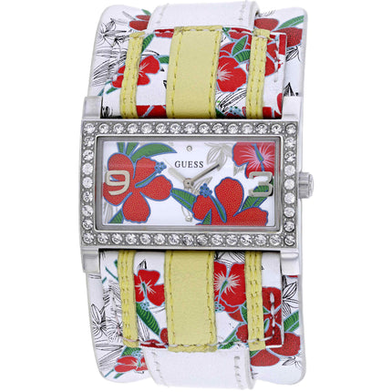 Guess Women's Watch - Classic White, Red and Green Dial Leather Strap | W95266L1 ,