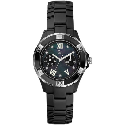 Guess Women's Watch - Sport Class Quartz Black Mop Dial Ceramic Bracelet | X69106L2S ,