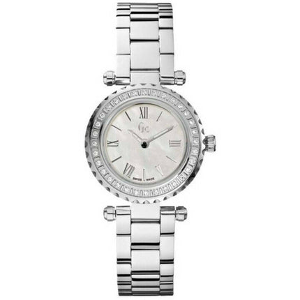 Guess Women's Watch - Mini Chic Quartz White Mop Dial Silver Bracelet | X70105L1S ,