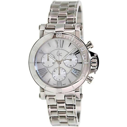 Guess Women's Watch - Sport Chronograph White Mop Dial Silver Bracelet | X73001M1S ,