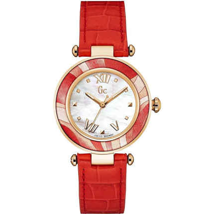 Guess Women's Watch - Classic Quartz SS Case White Dial Red Leather Strap | Y12006L1 ,