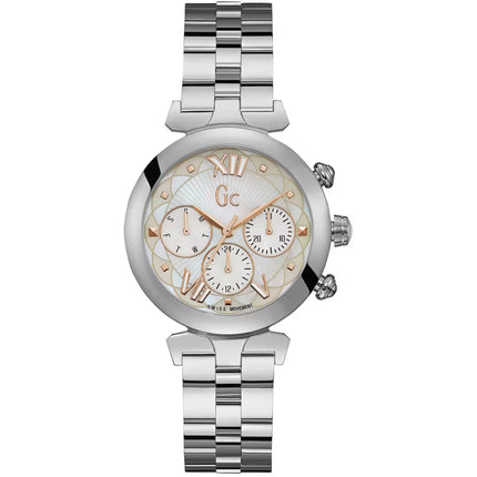 Guess Women's Watch - LadyBelle Day-Date Silver Stainless Steel Bracelet | Y28001L1 ,