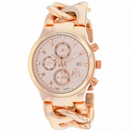 Jivago Women's Watch - Lev Day-Date Rose Gold Stainless Steel Bracelet | JV1224 ,