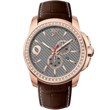 Jivago Men's Watch - Gliese Swiss Quartz Chronograph Grey Dial Brown Strap | JV1532 ,