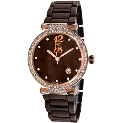 Jivago Women's Watch - Bijoux Quartz Brown Mother Of Pearl Dial Bracelet | JV2212 ,