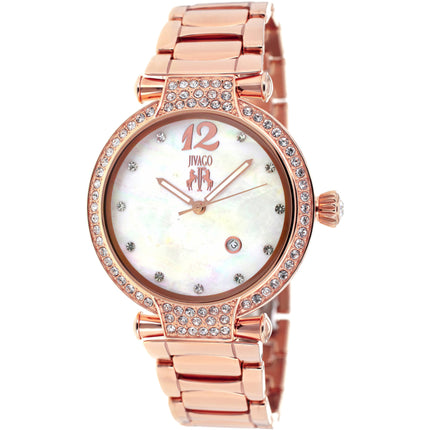 Jivago Women's Watch - Bijoux Swiss Quartz White Mop Dial Rose Gold Steel | JV2218 ,