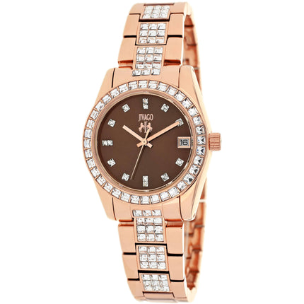 Jivago Women's Watch - Magnifique Chocolate Brown Dial Rose Gold Bracelet | JV6413 ,