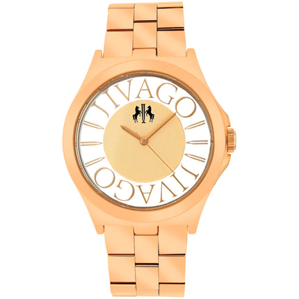 Jivago Women's Watch - Fun Rose Gold Tone Dial Stainless Steel Bracelet | JV8411 ,