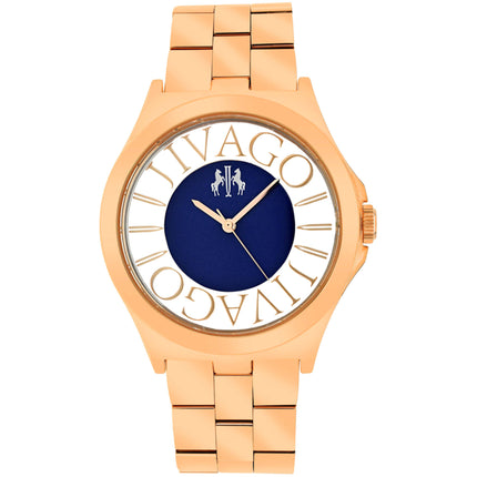 Jivago Women's Watch - Fun Swiss Quartz Black Dial Rose Gold Steel Bracelet | JV8412 ,