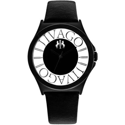 Jivago Women's Watch - Fun Quartz Black Steel Case Satin Leather Strap | JV8432 ,