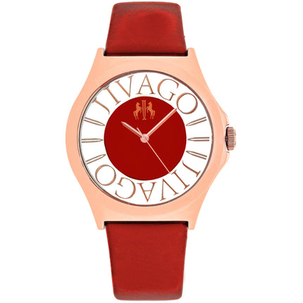 Jivago Women's Watch - Fun Swiss Quartz Pink Dial Red Satin Leather Strap | JV8436 ,