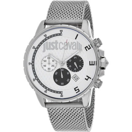 Just Cavalli Men's Watch - Sport Quartz White Dial Silver Bracelet | JC1G063M0255 ,