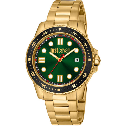 Just Cavalli Men's Watch - Young Subacqueo Green Dial Steel Bracelet | JC1G246M0265 ,