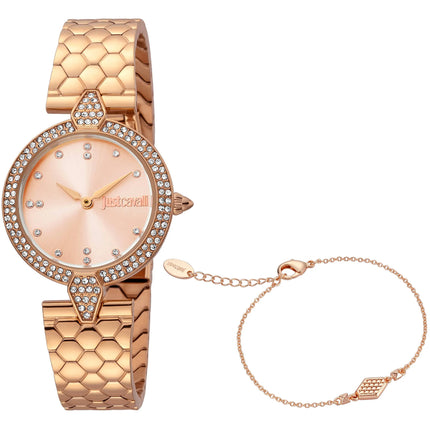 Just Cavalli Women's Watch - Set Quartz Rose Gold Tone Dial Bracelet | JC1L159M0075 ,