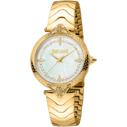 Just Cavalli Women's Watch - Snake Quartz Yellow Gold Steel Bracelet | JC1L238M0065 ,