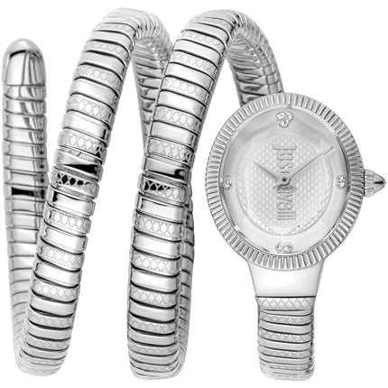 Just Cavalli Women's Watch - After Party Snake Quartz Silver Dial | JC1L269M0015 ,