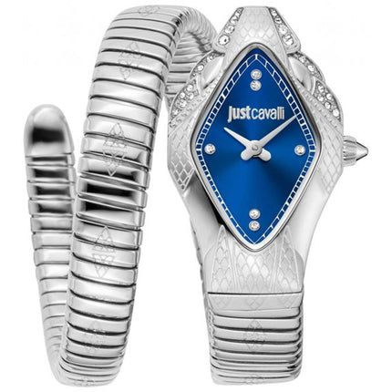 Just Cavalli Women's Watch - Ferocious Blue Dial Silver Steel Bracelet | JC1L306M0015 ,