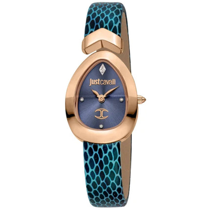 Just Cavalli Women's Watch - Diversa Snake Blue Dial Leather Strap | JC1L321L0055 ,