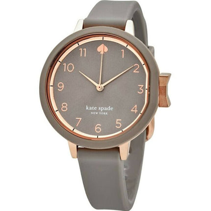 Kate Spade Women's Watch - Park Row Rose Gold Case Grey Dial Rubber Strap | KSW1519 ,