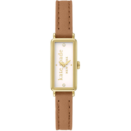 Kate Spade Women's Watch - Rosedale Quartz White Dial Brown Leather Strap | KSW1842 ,