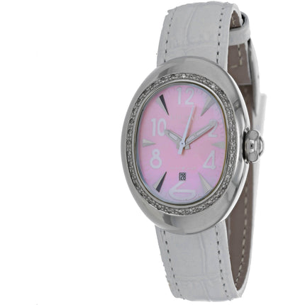 Locman Women's Watch - Nuovo Mother of Pearl Dial White Leather Strap | 028MOPPKD/WH ,