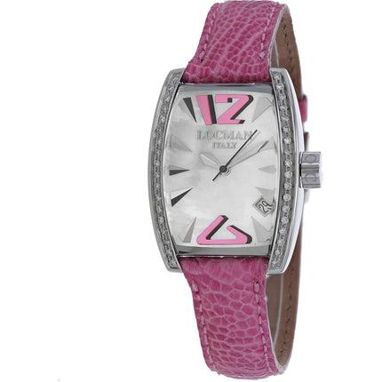 Locman Women's Watch - Panorama Mother of Pearl Dial Pink Leather Strap | 151MOPPKD ,