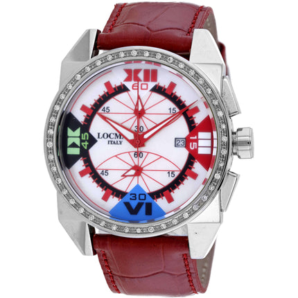 Locman Women's Watch - Classic Mother of Pearl Dial Red Leather Strap | 160MOPRDD/RD ,