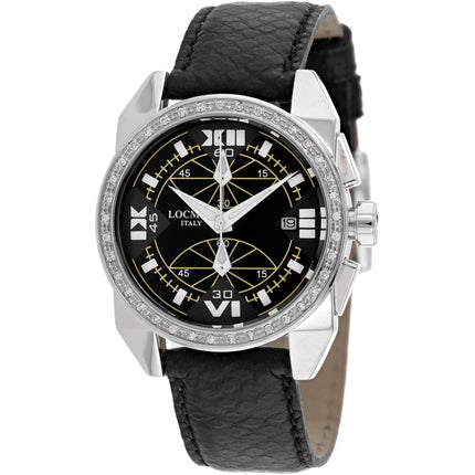 Locman Women's Watch - Cavallo Pazzo Quartz Black Dial Leather Strap | 161BKWHD ,