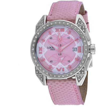 Locman Women's Watch - Cavallo Pazzo MOP Dial Pink Leather Strap | 161MOPPKDC/PKOS ,