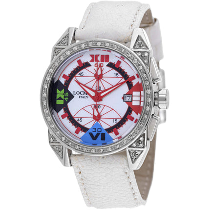 Locman Women's Watch - Cavallo Pazzo MOP Dial White Leather Strap | 161MOPRDDC/WH OS ,