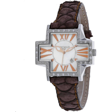 Locman Women's Watch - Italy Plus Mother of Pearl Dial Brown Leather Strap | 181MOPWHD ,