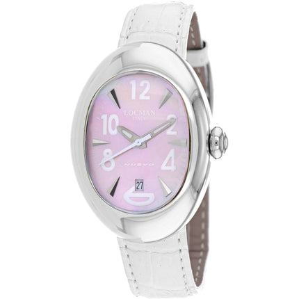 Locman Women's Watch - Classic Quartz Pink Dial White Leather Strap | 2000MP ,