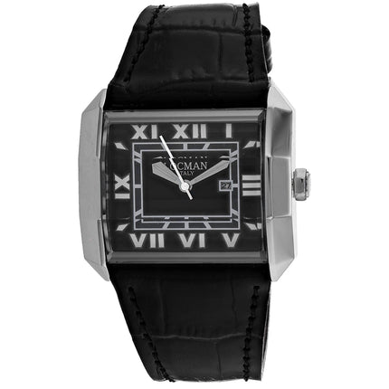 Locman Women's Watch - Classic Steel Case Black Dial Leather Strap | 232BK/BKLE ,